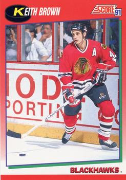 #76 Keith Brown - Chicago Blackhawks - 1991-92 Score Canadian Hockey