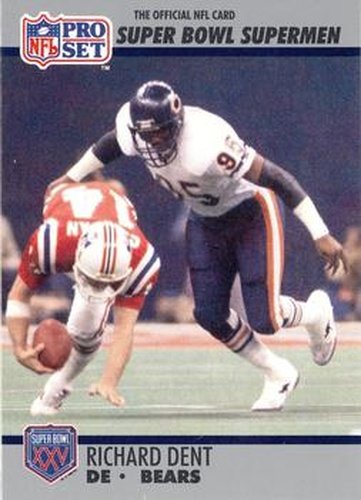 #76 Richard Dent - Chicago Bears - 1990-91 Pro Set Super Bowl XXV Silver Anniversary Football