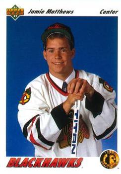 #76 Jamie Matthews - Chicago Blackhawks - 1991-92 Upper Deck Hockey
