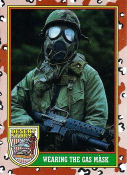 #76 Wearing the Gas Mask - 1991 Topps Desert Storm