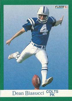 #76 Dean Biasucci - Indianapolis Colts - 1991 Fleer Football