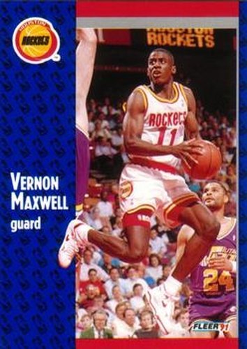 #76 Vernon Maxwell - Houston Rockets - 1991-92 Fleer Basketball