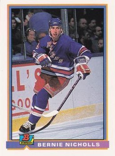 #76 Bernie Nicholls - New York Rangers - 1991-92 Bowman Hockey