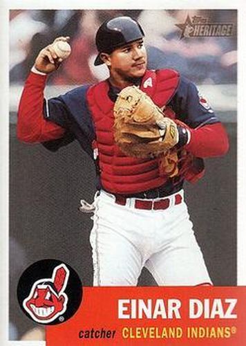 #76 Einar Diaz - Cleveland Indians - 2002 Topps Heritage Baseball