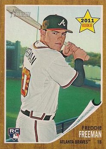 #76 Freddie Freeman - Atlanta Braves - 2011 Topps Heritage Baseball