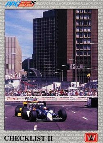 #76 Checklist II - 1991 All World Indy Racing