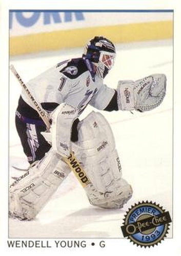#76 Wendell Young - Tampa Bay Lightning - 1992-93 O-Pee-Chee Premier Hockey