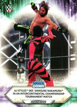 #76 AJ Styles def. Shinsuke Nakamura in an Intercontinental Championship Tournament Match - 2021 Topps WWE Wrestling