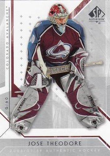 #76 Jose Theodore - Colorado Avalanche - 2006-07 SP Authentic Hockey