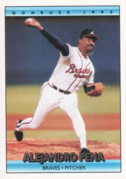 #772 Alejandro Pena - Atlanta Braves - 1992 Donruss Baseball