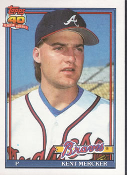 #772 Kent Mercker - Atlanta Braves - 1991 Topps Baseball