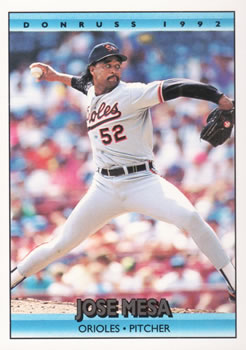#773 Jose Mesa - Baltimore Orioles - 1992 Donruss Baseball