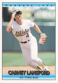 #775 Carney Lansford - Oakland Athletics - 1992 Donruss Baseball
