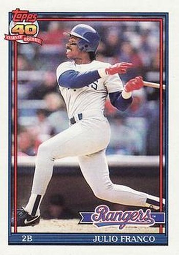 #775 Julio Franco - Texas Rangers - 1991 Topps Baseball