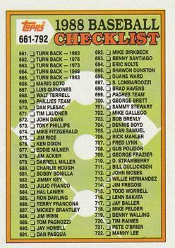 #776 Checklist: 661-792 - - 1988 Topps Baseball