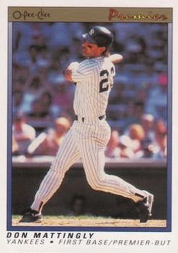 #77 Don Mattingly - New York Yankees - 1991 O-Pee-Chee Premier Baseball