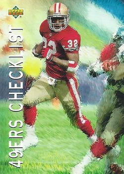 #77 49ers Checklist - San Francisco 49ers - 1993 Upper Deck Football