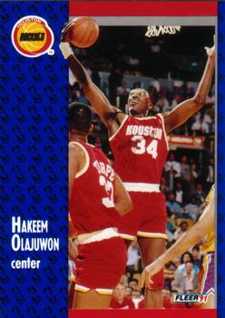 #77 Hakeem Olajuwon - Houston Rockets - 1991-92 Fleer Basketball