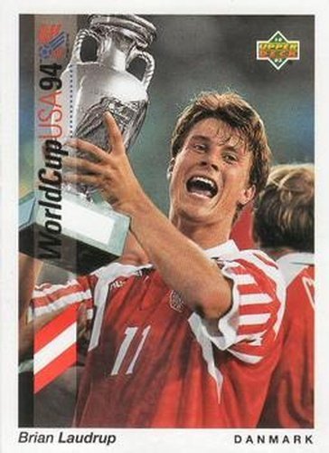 #77 Brian Laudrup - Denmark - 1993 Upper Deck World Cup Preview English/Spanish Soccer