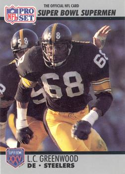 #77 L.C. Greenwood - Pittsburgh Steelers - 1990-91 Pro Set Super Bowl XXV Silver Anniversary Football