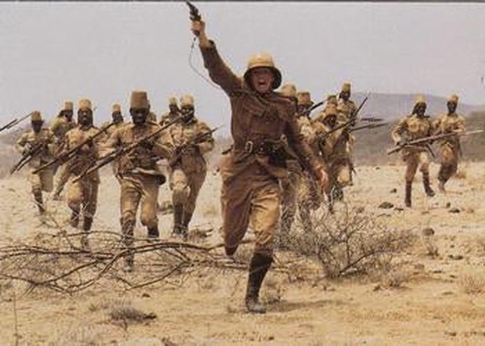 #69 Indy and his Askari troops swarm from the tr - 1992 Pro Set Young Indiana Jones