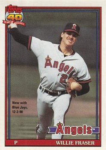 #784 Willie Fraser - Toronto Blue Jays - 1991 O-Pee-Chee Baseball