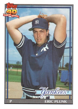 #786 Eric Plunk - New York Yankees - 1991 Topps Baseball