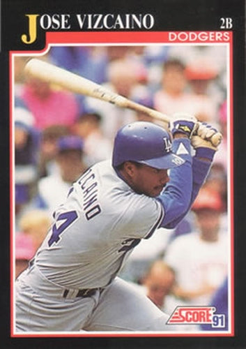 #787 Jose Vizcaino - Los Angeles Dodgers - 1991 Score Baseball