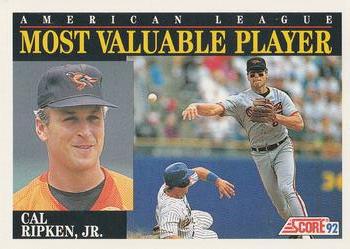 #788 Cal Ripken Jr. - Baltimore Orioles - 1992 Score Baseball
