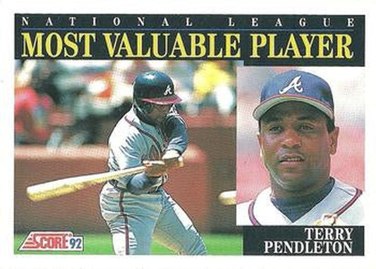 #789 Terry Pendleton - Atlanta Braves - 1992 Score Baseball