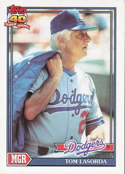 #789 Tom Lasorda - Los Angeles Dodgers - 1991 Topps Baseball