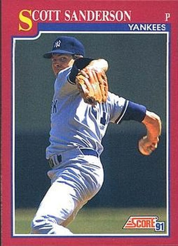 #78T Scott Sanderson - New York Yankees - 1991 Score Rookie & Traded Baseball