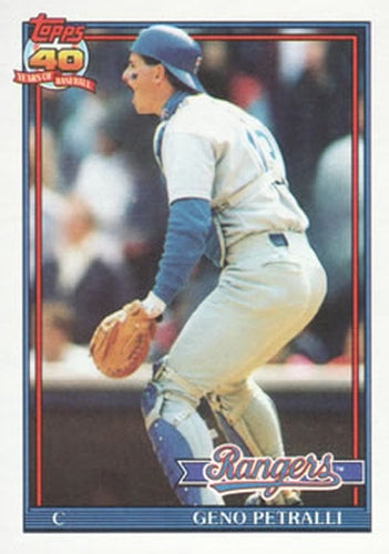 #78 Geno Petralli - Texas Rangers - 1991 Topps Baseball