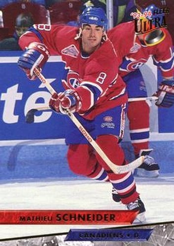 #78 Mathieu Schneider - Montreal Canadiens - 1993-94 Ultra Hockey