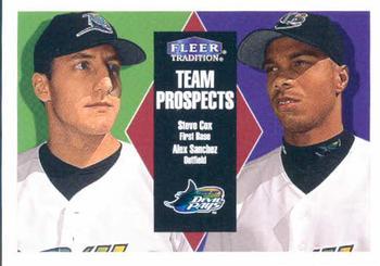 #78 Steve Cox / Alex Sanchez - Tampa Bay Devil Rays - 2000 Fleer Tradition Baseball