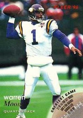 #78 Warren Moon - Minnesota Vikings - 1996 Fleer Football