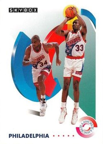 #478 Charles Barkley / Hersey Hawkins - Philadelphia 76ers - 1991-92 SkyBox Basketball