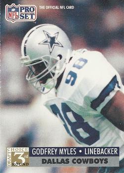 #791 Godfrey Myles - Dallas Cowboys - 1991 Pro Set Football