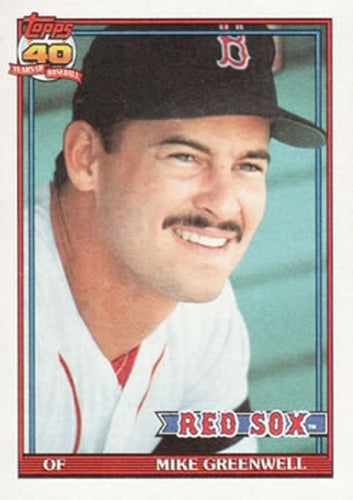 #792 Mike Greenwell - Boston Red Sox - 1991 Topps Baseball