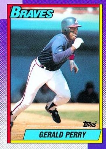 #792 Gerald Perry - Atlanta Braves - 1990 Topps Baseball