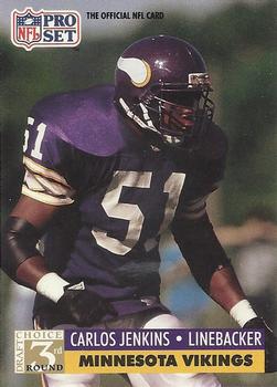 #794 Carlos Jenkins - Minnesota Vikings - 1991 Pro Set Football
