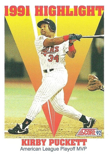 #796 Kirby Puckett - Minnesota Twins - 1992 Score Baseball