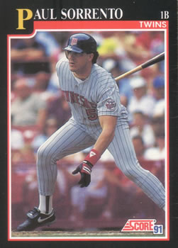#796 Paul Sorrento - Minnesota Twins - 1991 Score Baseball