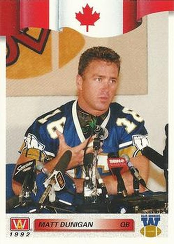 #79 Matt Dunigan - Winnipeg Blue Bombers - 1992 All World CFL Football