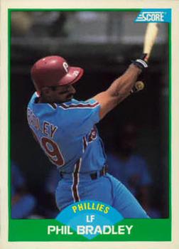 #79 Phil Bradley - Philadelphia Phillies - 1989 Score Baseball