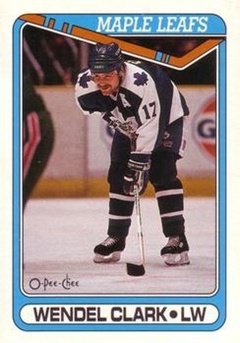#79 Wendel Clark - Toronto Maple Leafs - 1990-91 O-Pee-Chee Hockey