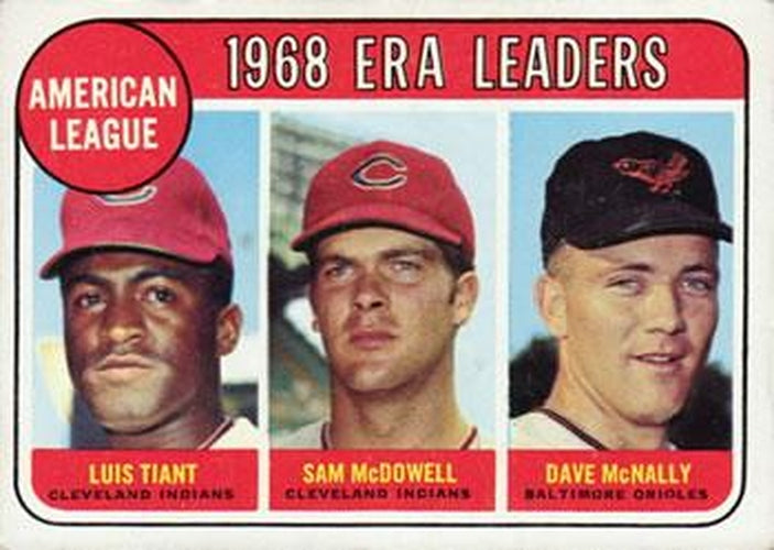 #7 American League 1968 ERA Leaders Luis Tiant / Sam McDowell / Dave McNally - Cleveland Indians / Baltimore Orioles - 1969 Topps Baseball
