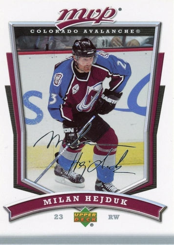 #7 Milan Hejduk - Colorado Avalanche - 2007-08 Upper Deck MVP Hockey