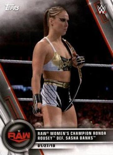 #7 Raw Women's Champion Ronda Rousey def. Sasha Banks - 2020 Topps WWE Women's Division Wrestling