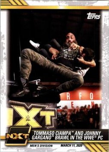 #7 Tommaso Ciampa and Johnny Gargano Brawl in the WWE PC - 2021 Topps WWE NXT Wrestling